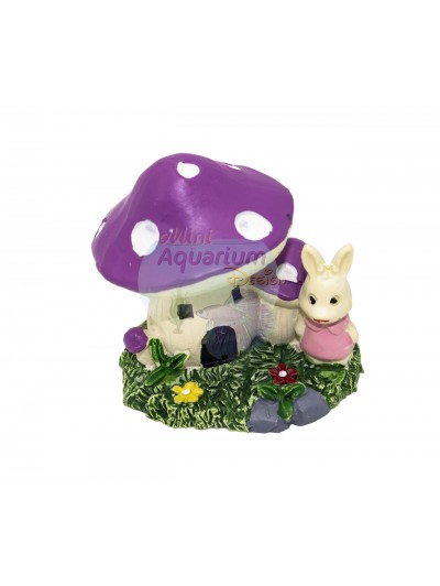 Mushroom House With Rabit - Purple