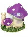 Mushroom House With Rabit - Purple